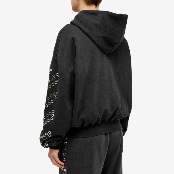 Off-White Eyelet Diagonal Popover Hoodie