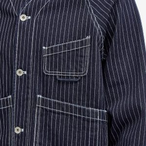 Uniform Bridge Stripe Denim Pocket Cardigan Jacket