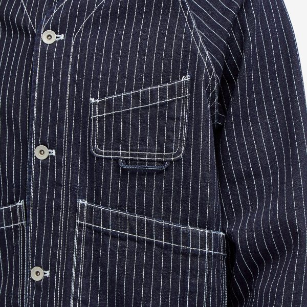 Uniform Bridge Stripe Denim Pocket Cardigan Jacket