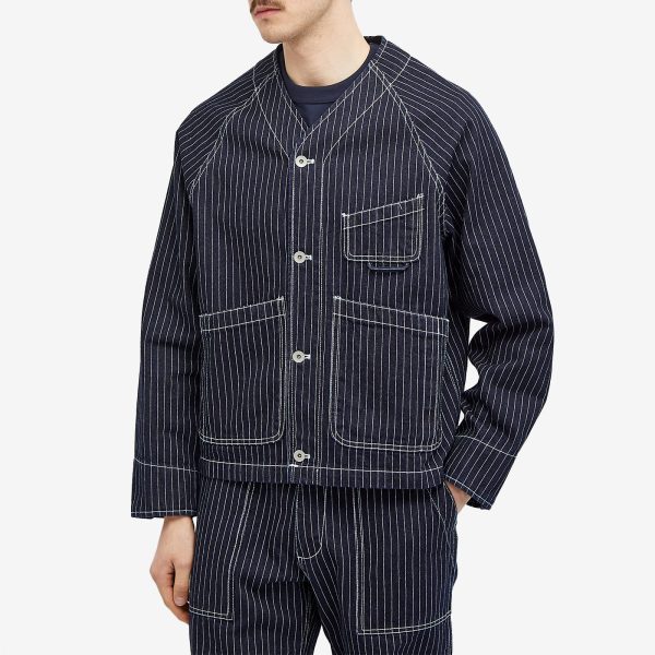 Uniform Bridge Stripe Denim Pocket Cardigan Jacket