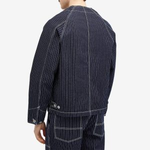 Uniform Bridge Stripe Denim Pocket Cardigan Jacket