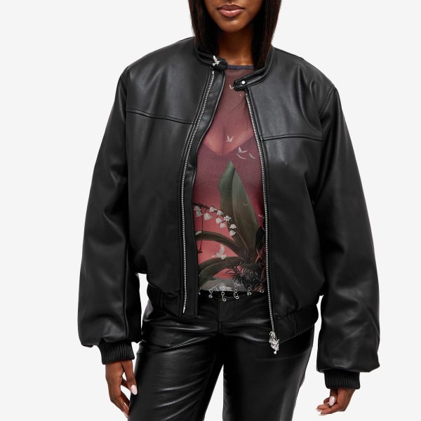 3.Paradis Vegan Leather Bomber Jacket