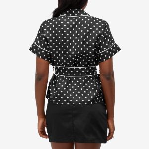 Dolce & Gabbana Twill Wrap Top in Polka Dot