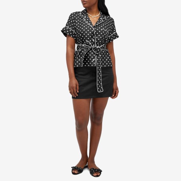 Dolce & Gabbana Twill Wrap Top in Polka Dot