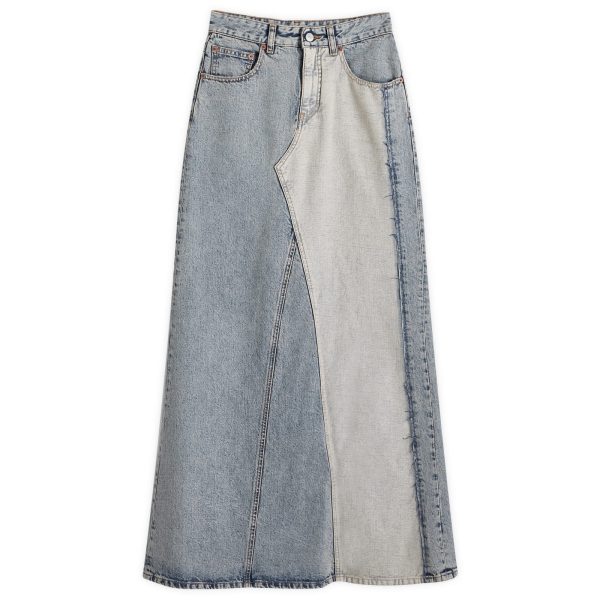 MM6 Maison Margiela Patchwork Denim Maxi Skirt