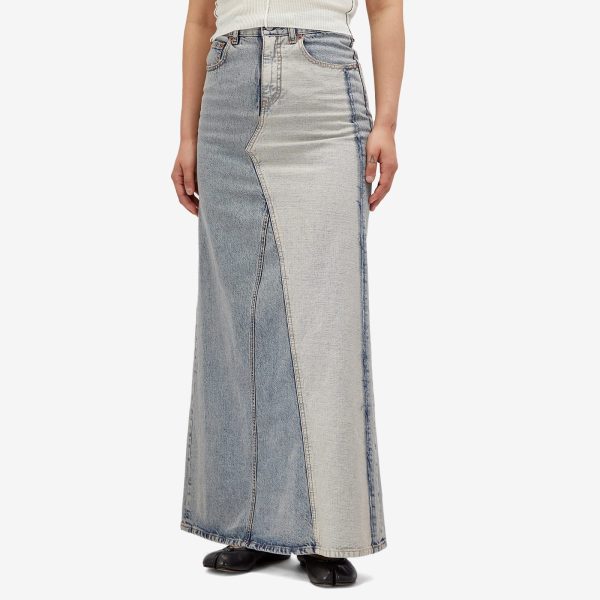 MM6 Maison Margiela Patchwork Denim Maxi Skirt