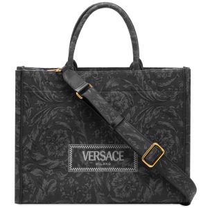 Versace Large Tote In Embroidery Jacquard