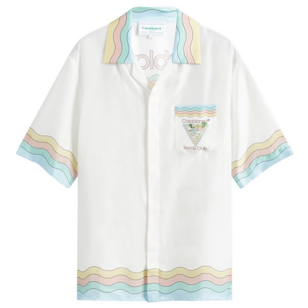 Casablanca Tennis Club Icon Short Sleeve Silk Shirt