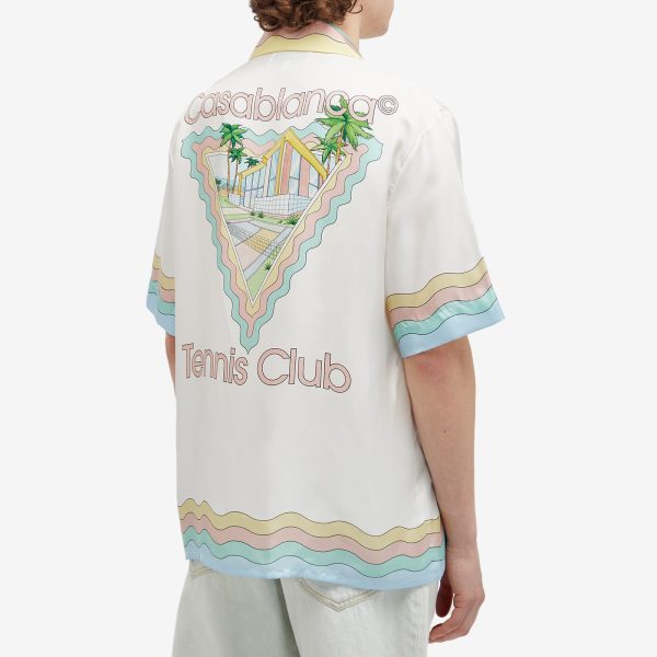 Casablanca Tennis Club Icon Short Sleeve Silk Shirt