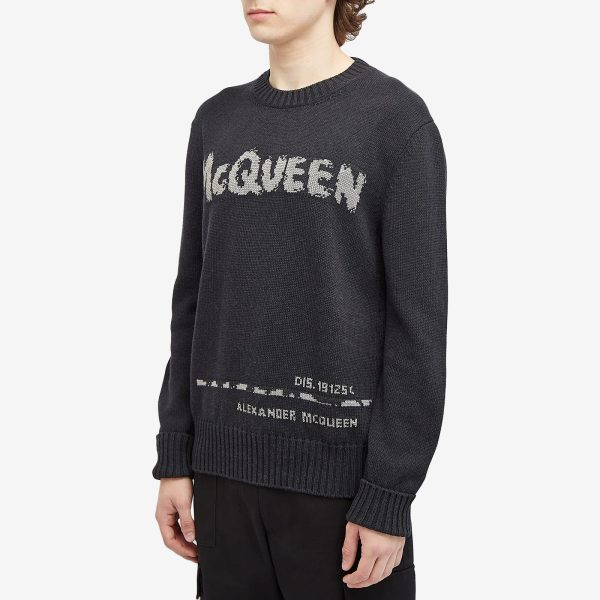 Alexander McQueen Grafitti Logo Crew Neck Jumper