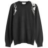 Alexander McQueen Embroidered Flower Crew Neck Jumper