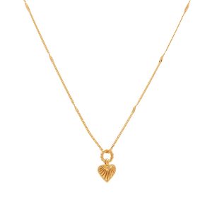 Missoma Mini Ridge Heart Necklace