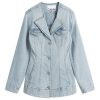 Ganni Tint Denim Fitted Blazer