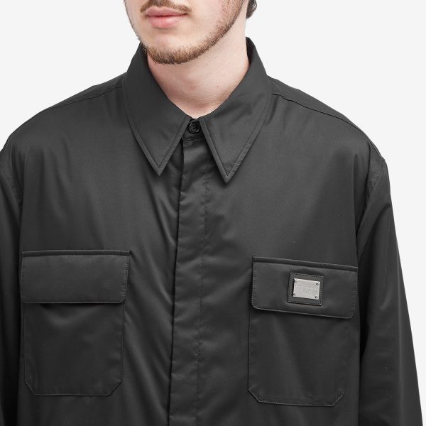 Dolce & Gabbana Badge Logo Technical Nylon Overshirt