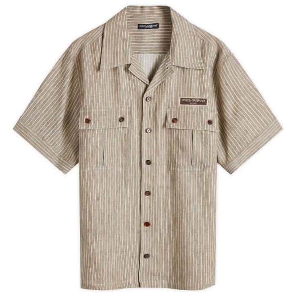 Dolce & Gabbana Pinstripe Linen Vacation Shirt