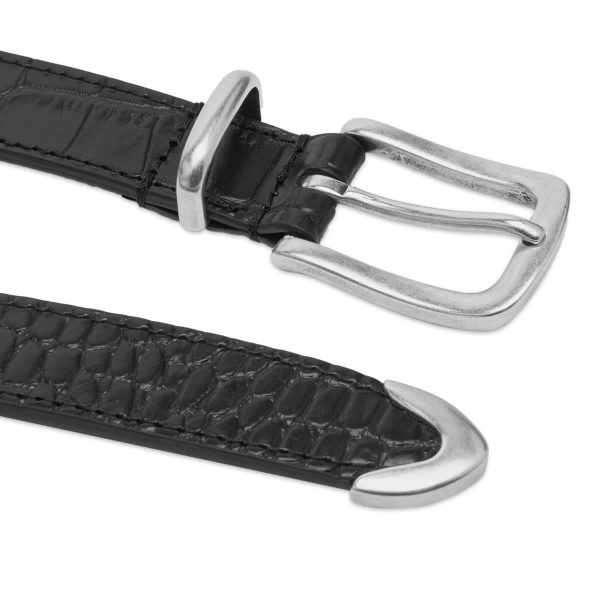 Anderson's Alligator Print Metal Trilogy Leather Belt