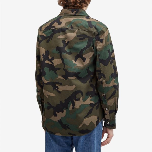 Valentino Camo Gabardine Shirt