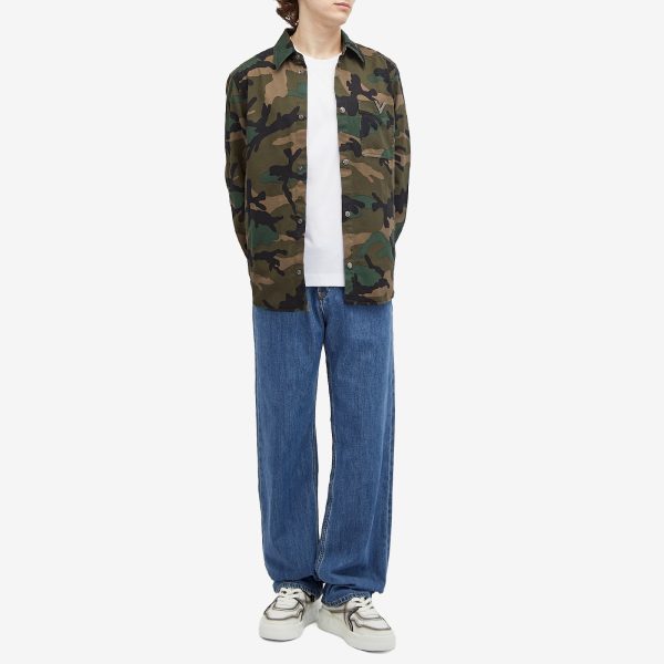 Valentino Camo Gabardine Shirt