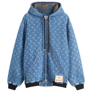 Marine Serre Moon Laser Denim Padded Jacket