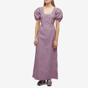 GANNI Stripe Cutout Dress
