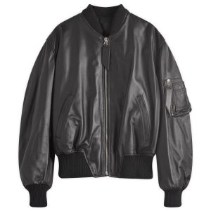 The Attico Anja Leather Bomber Jacket