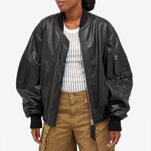 The Attico Anja Leather Bomber Jacket