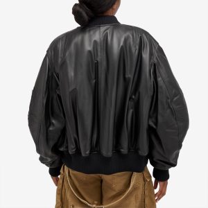 The Attico Anja Leather Bomber Jacket