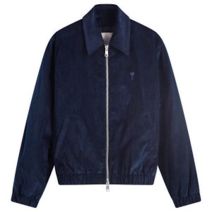 AMI Paris Zipped Corduroy Bomber Jacket