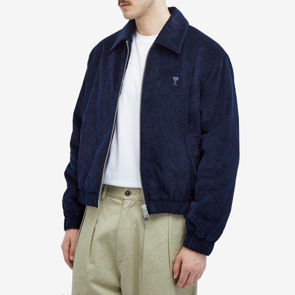 AMI Paris Zipped Corduroy Bomber Jacket