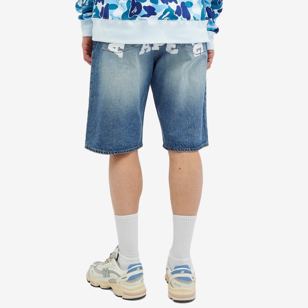 A Bathing Ape College Denim Shorts