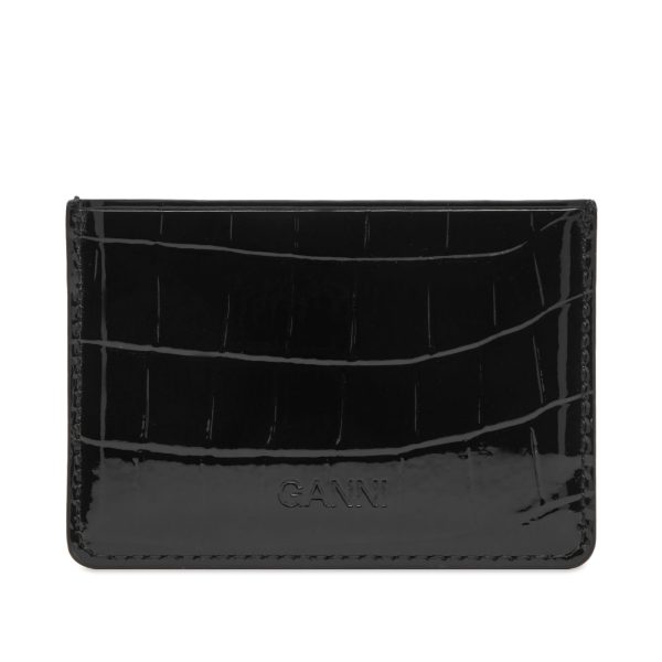 Ganni Bou Card Holder Patent Croco