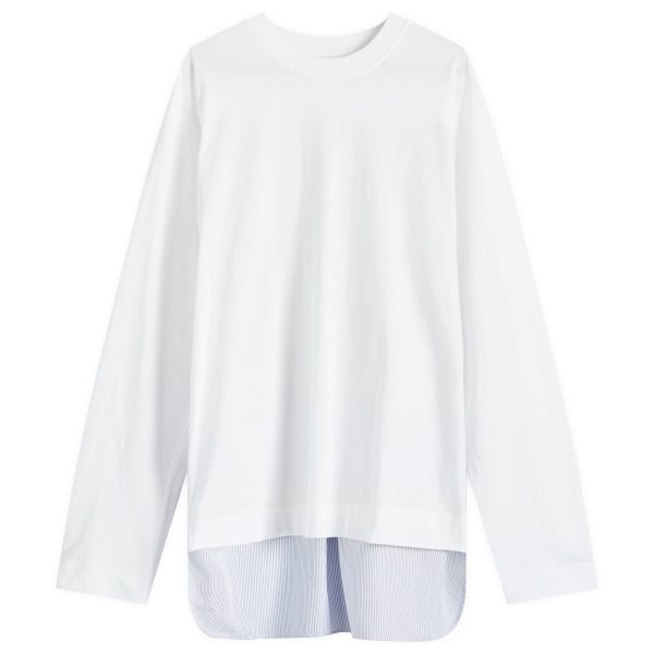 Dries Van Noten Hemron Poplin Back Long Sleeve T-Shirt