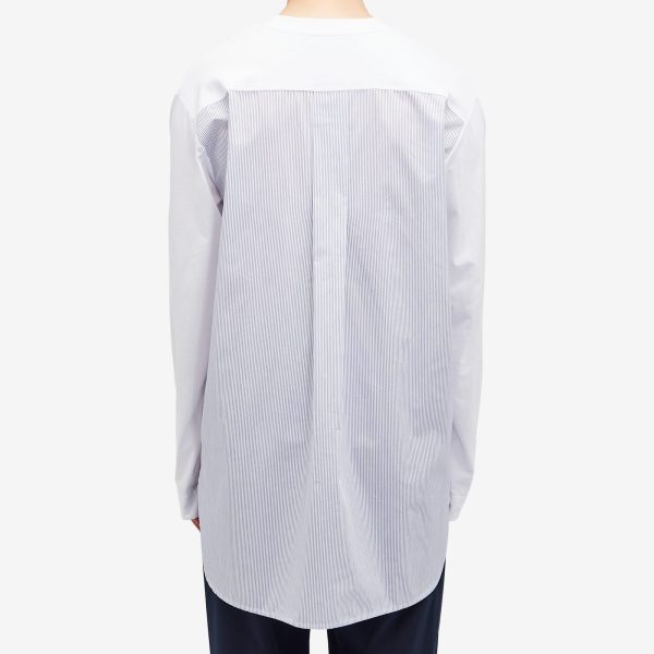 Dries Van Noten Hemron Poplin Back Long Sleeve T-Shirt