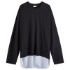 Dries Van Noten Hemron Poplin Back Long Sleeve T-Shirt