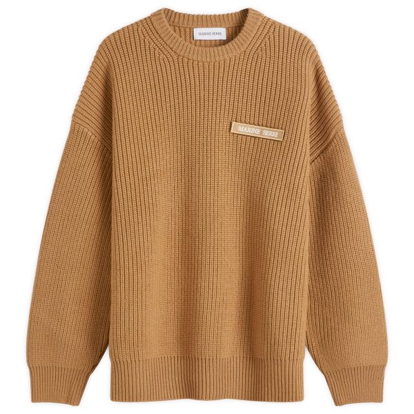 Marine Serre Half Cardigan Knit Crewneck Sweater