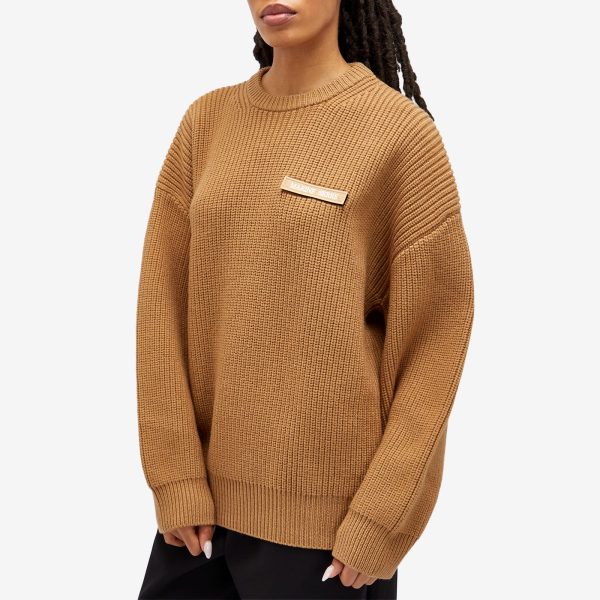 Marine Serre Half Cardigan Knit Crewneck Sweater