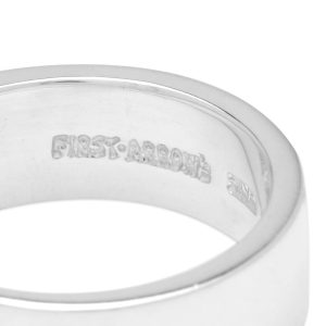 First Arrows Flat Hammered 8mm Logo Ring