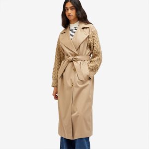 Max Mara Trench Coat with Knitted Sleeves