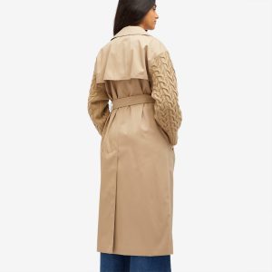 Max Mara Trench Coat with Knitted Sleeves