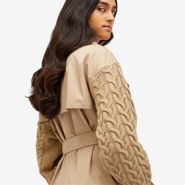 Max Mara Trench Coat with Knitted Sleeves