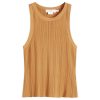 Good American Plisse Sweat Knit High Neck Tank