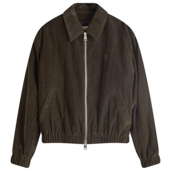 AMI Paris Zipped Corduroy Bomber Jacket