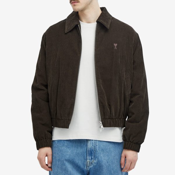 AMI Paris Zipped Corduroy Bomber Jacket