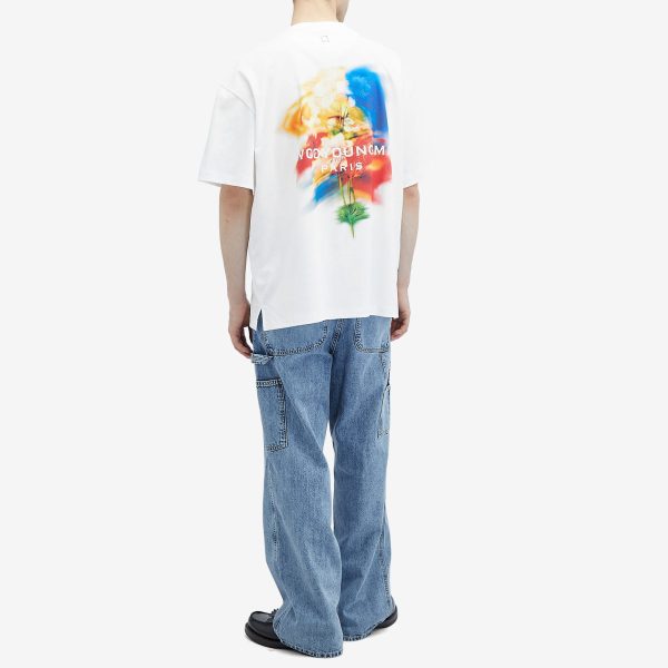 Wooyoungmi Blurred Flowers Back Logo T-Shirt