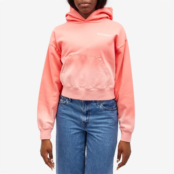 Sporty & Rich Serif Embroidered Cropped Hoodie