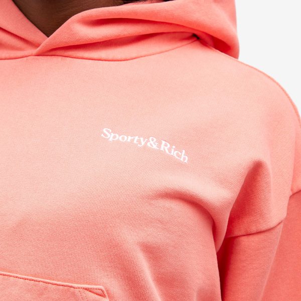 Sporty & Rich Serif Embroidered Cropped Hoodie