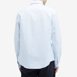 AMI Paris Heart Striped Button Down Oxford Shirt