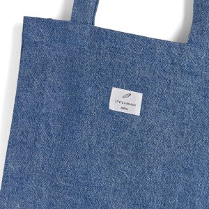 A.P.C. Lou Paisley Logo Denim Tote