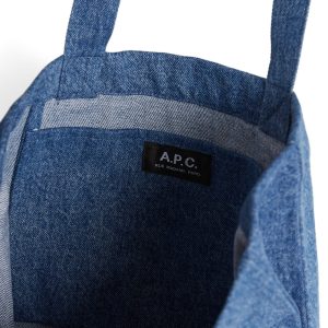 A.P.C. Lou Paisley Logo Denim Tote