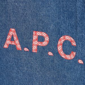 A.P.C. Diane Paisley Logo Denim Shopper